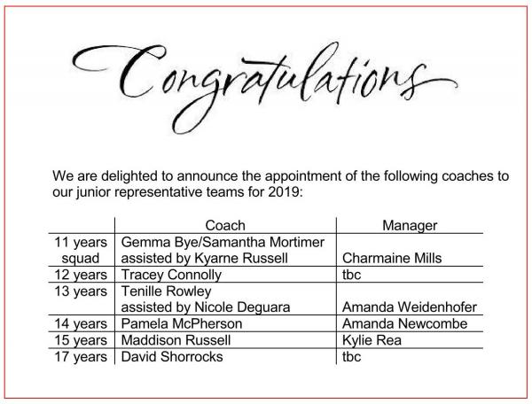 2019 Rep appointments